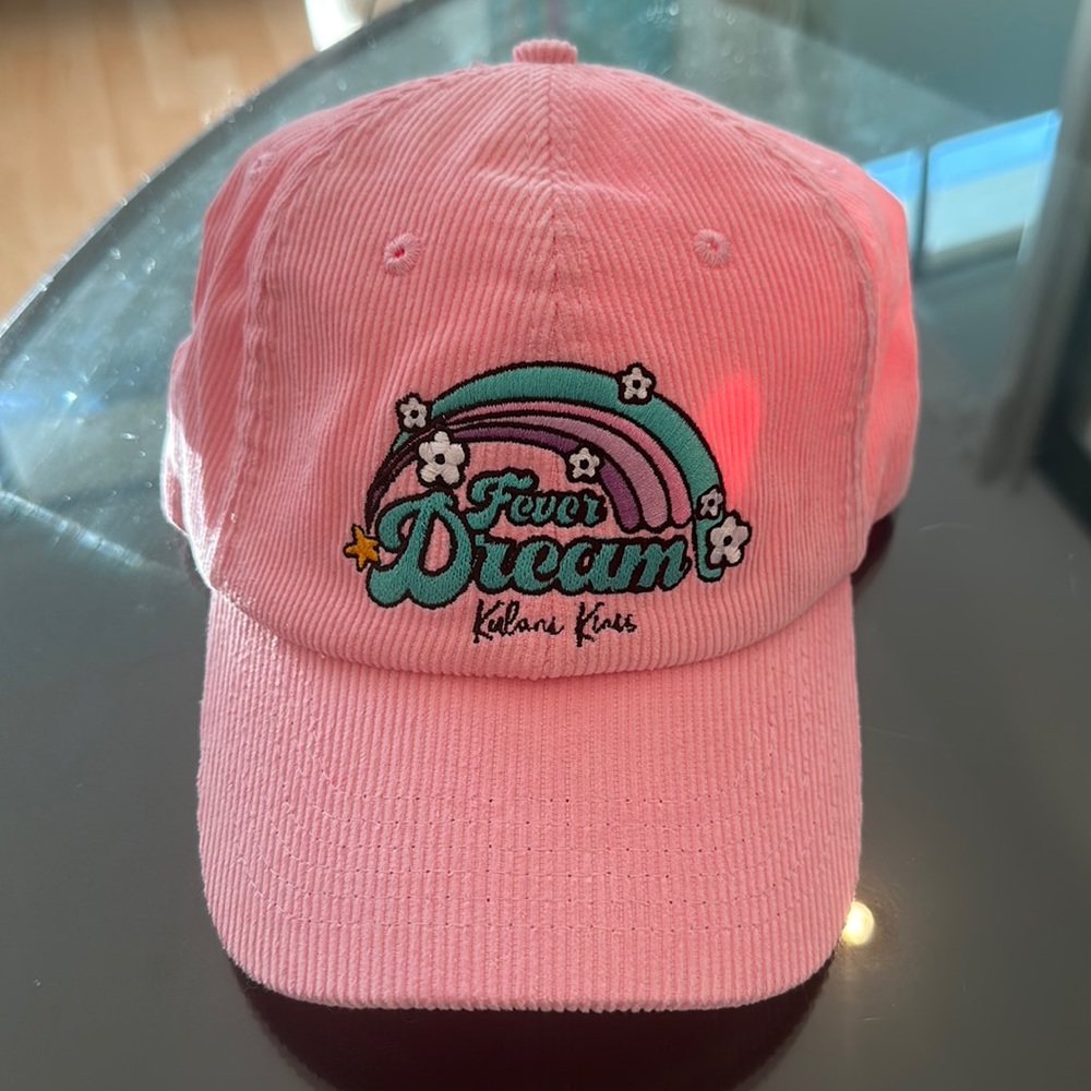 Beautiful pink corduroy embroidered hat perfect for the summer